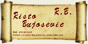 Risto Bujošević vizit kartica
